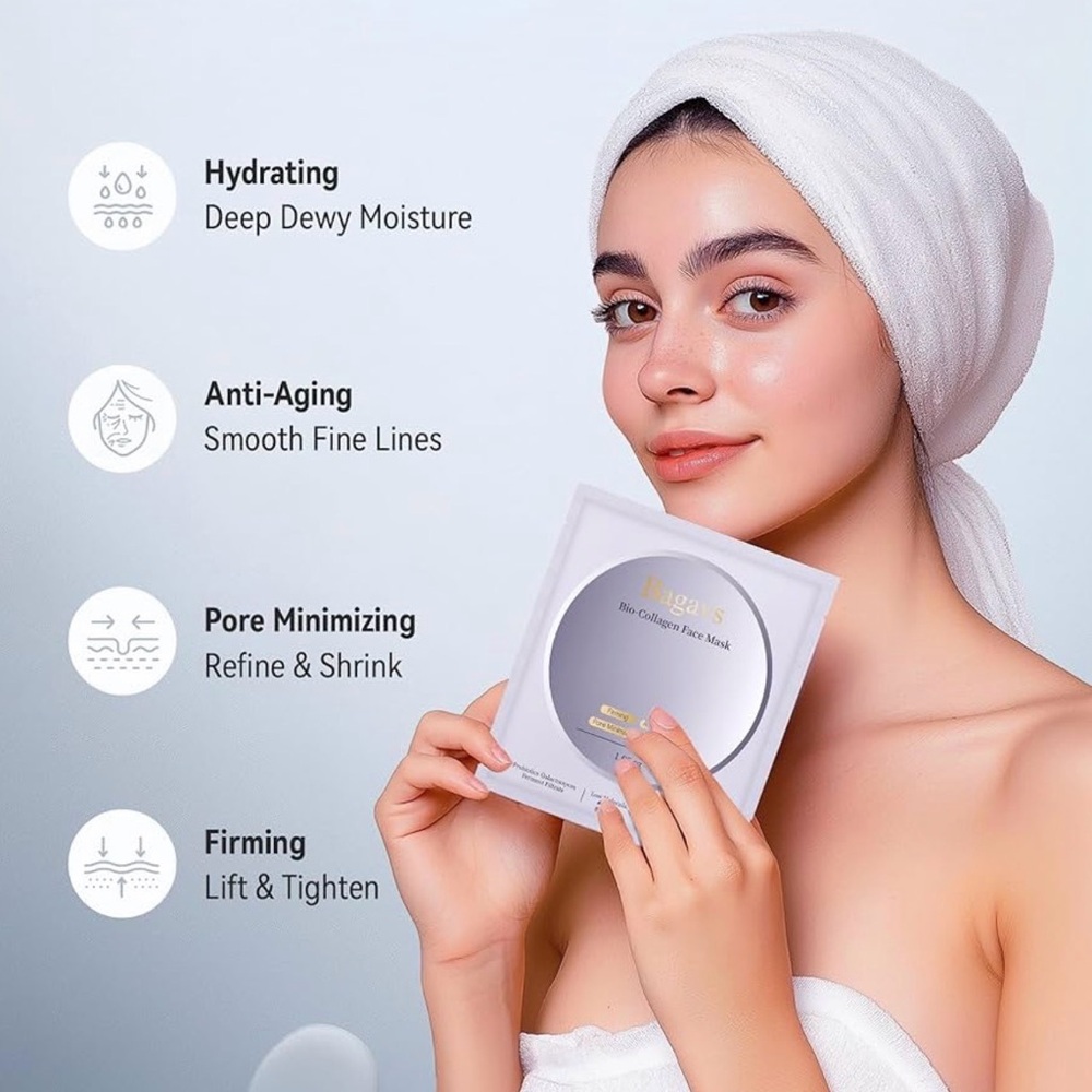 SET OF 4 • Bio-Collagen Face Masks • NEW IN BOX - Picture 2 of 7